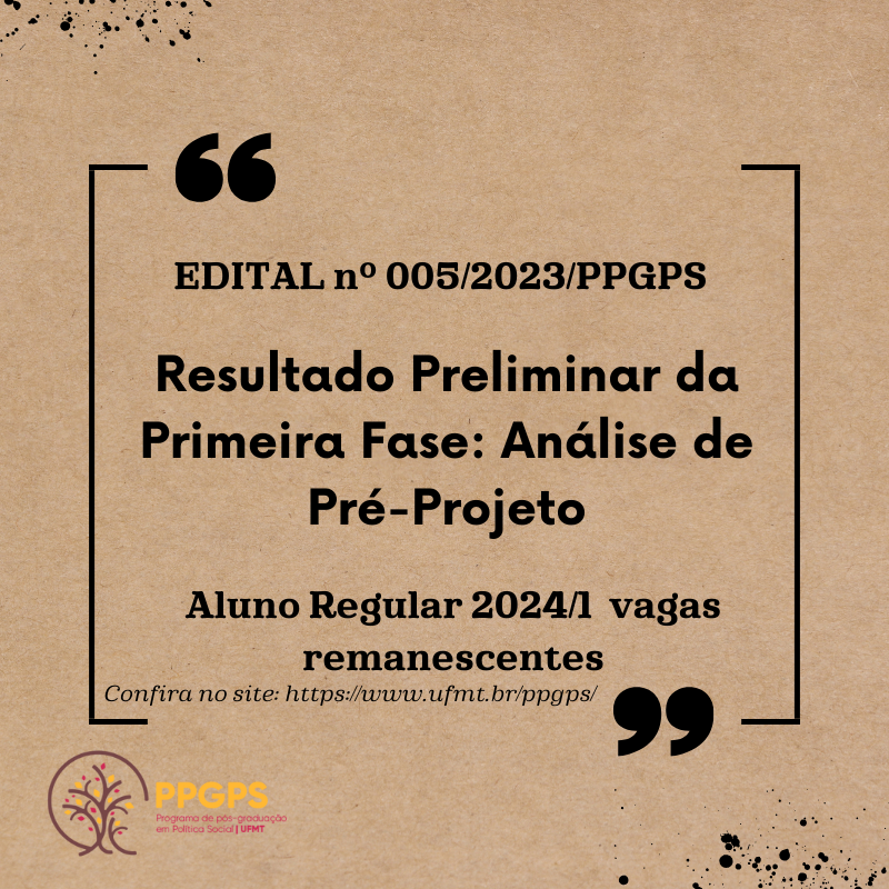 Resultado Preliminar da Primeira Fase: Análise de Pré-Projeto