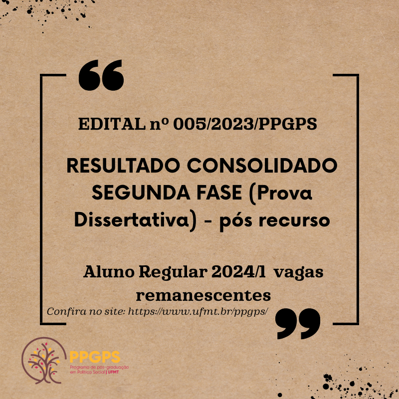 RESULTADO CONSOLIDADO SEGUNDA FASE (Prova Dissertativa)– pós recurso