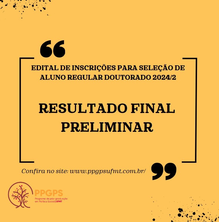 RESULTADO FINAL PRELIMINAR (ALUNO REGULAR DOUTORADO 2024/2)