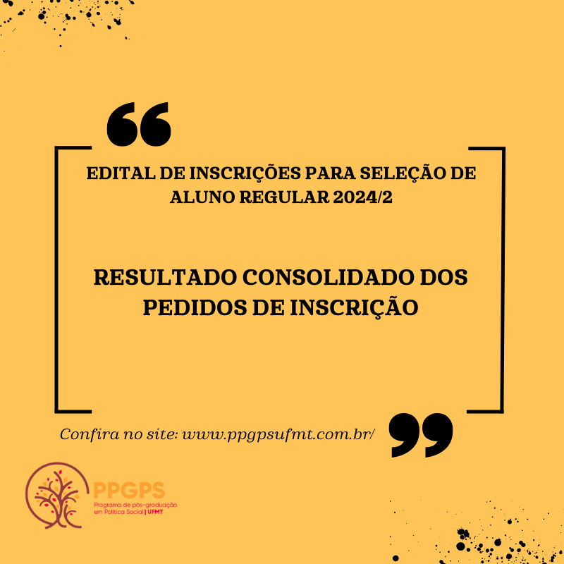 EDITAL DE INSCRIÇÕES PARA SELEÇÃO DE ALUNO REGULAR 2024/2