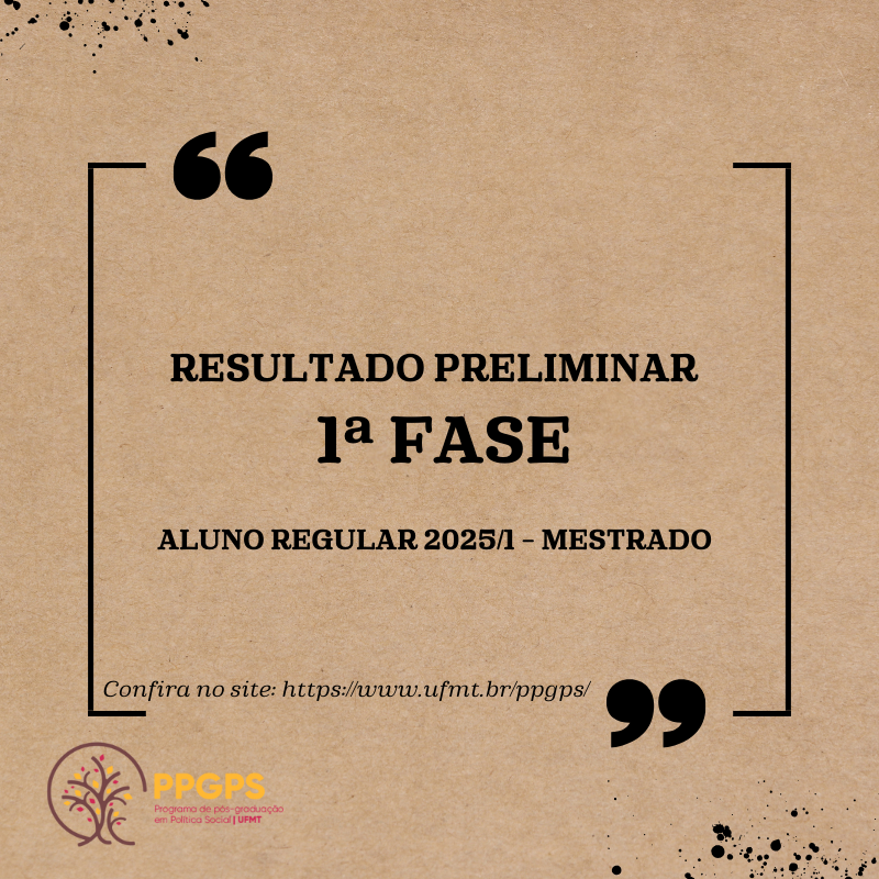 Resultado Preliminar da Primeira Fase – Aluno Regular Mestrado 2025/1